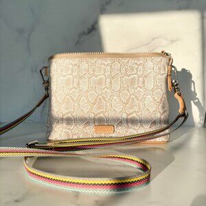 GORGEOUS Consuela Midtown Crossbody Bag Clay Coated Snake Print with Leather